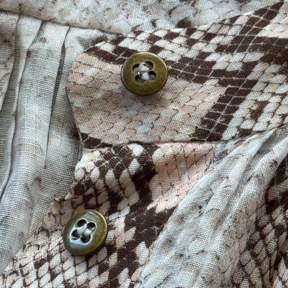 Zimmermann Bellitude Ramie Batwing Sleeve Blouse Snake-Print - Picture 10 of 11